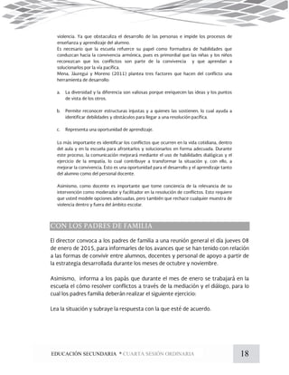 18EDUCACIÓN SECUNDARIA * CUARTA SESIÓN ORDINARIA