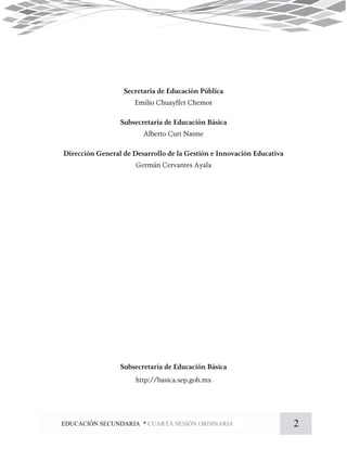 2EDUCACIÓN SECUNDARIA * CUARTA SESIÓN ORDINARIA