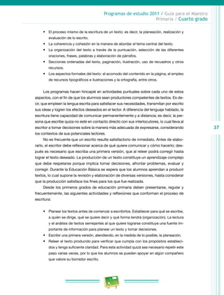 Programa de estudios 2011 cuarto grado primaria guía para el maestro | PDF