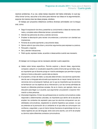 Programa de estudios 2011 cuarto grado primaria guía para el maestro | PDF