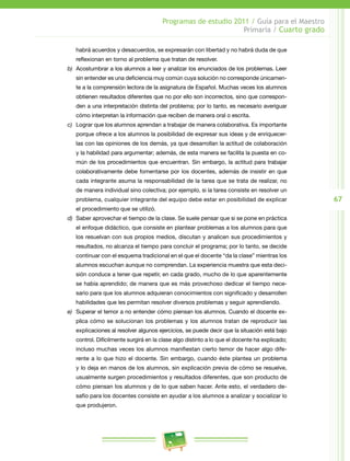 Programa de estudios 2011 cuarto grado primaria guía para el maestro | PDF