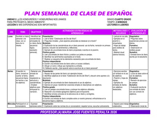 Planificación y Evaluación de Clases de Español para Cuarto Grado 2026 ...