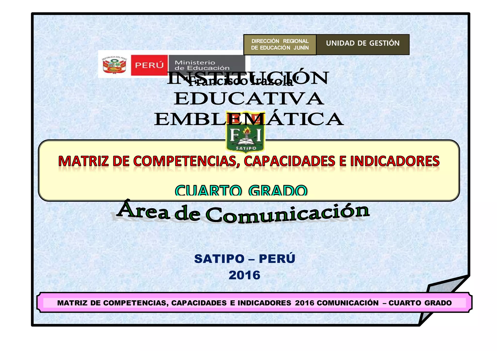 Cuarto grado comunicacion matriz de competencias capacidades e ...