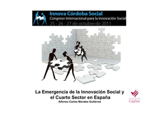 La Emergencia de la Innovación Social y
     el Cuarto Sector en España
          Alfonso Carlos Morales Gutiérrez
 
