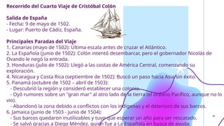 presentación sobre el cuarto viaje de cristobal colon | PPTX