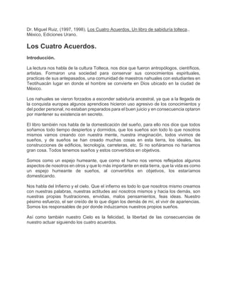 Los Cuatro Acuerdos - Dr. Miguel Ruiz - Ed. Urano