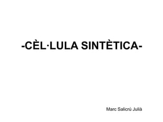 -CÈL·LULA SINTÈTICA- Marc Salicrú Julià 