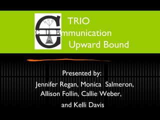 TRIO    Communication    Upward Bound Presented by:  Jennifer Regan, Monica  Salmeron, Allison Follin, Callie Weber,  and Kelli Davis 