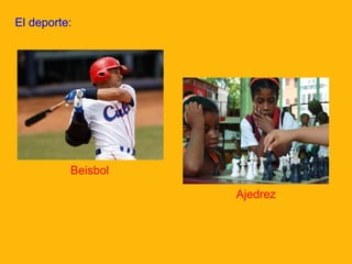 El deporte:

Beisbol
Ajedrez

 