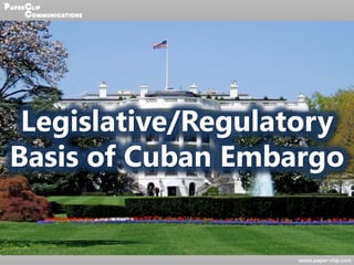 Legislative/Regulatory
Basis of Cuban Embargo
 