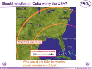 Should missiles on Cuba worry the USA? Why would the USA be worried about missiles on Cuba? 