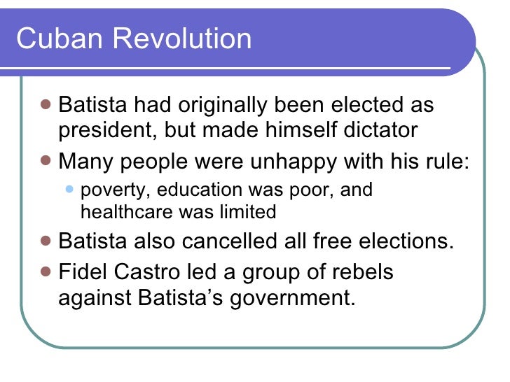 Cuban revolution essay