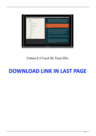 Cubase 6.5 Crack By Team H2o | PDF