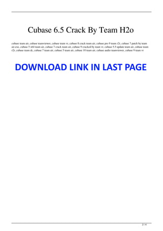 Cubase 6.5 Crack By Team H2o | PDF