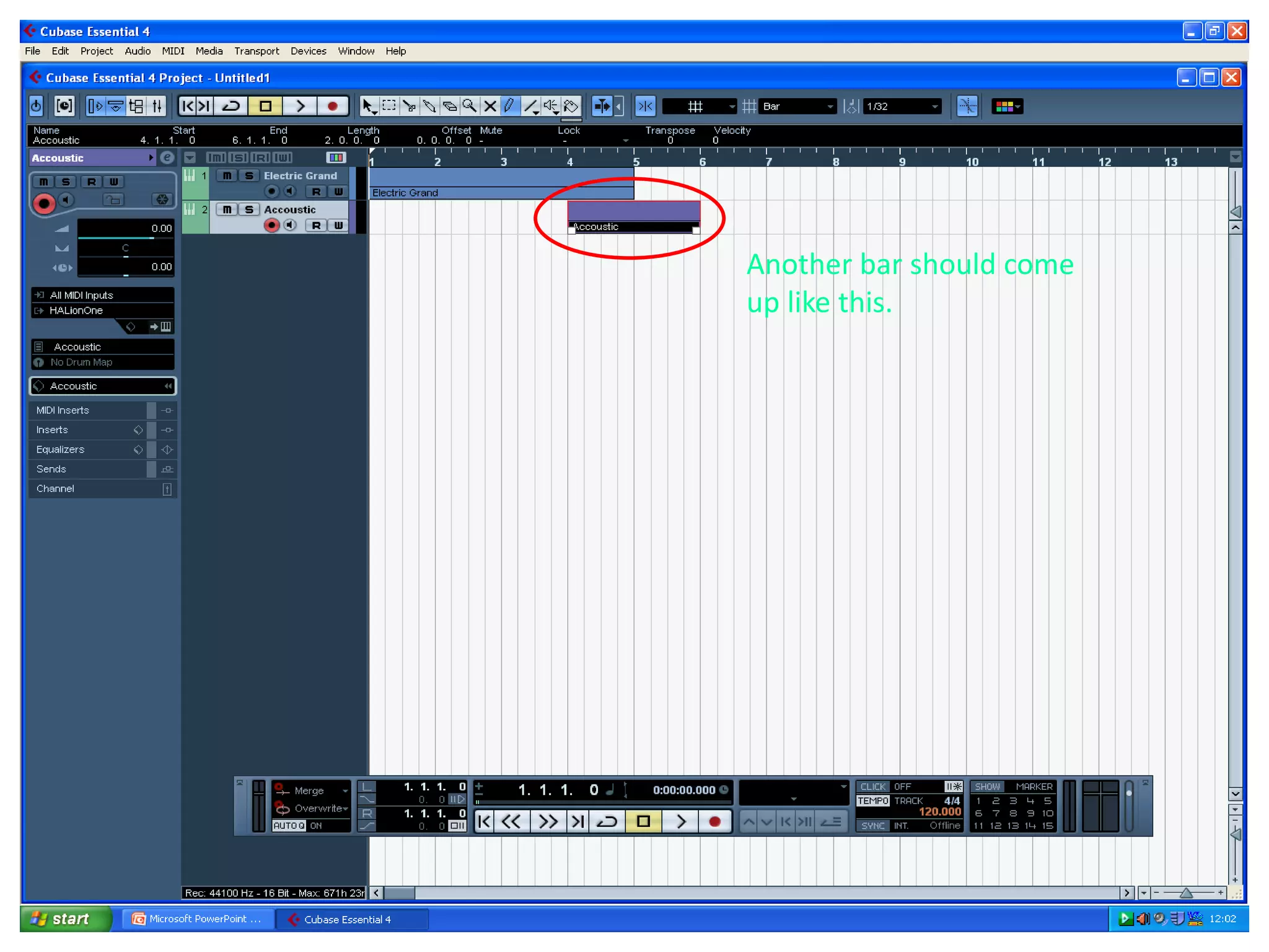 Another bar should come
up like this.