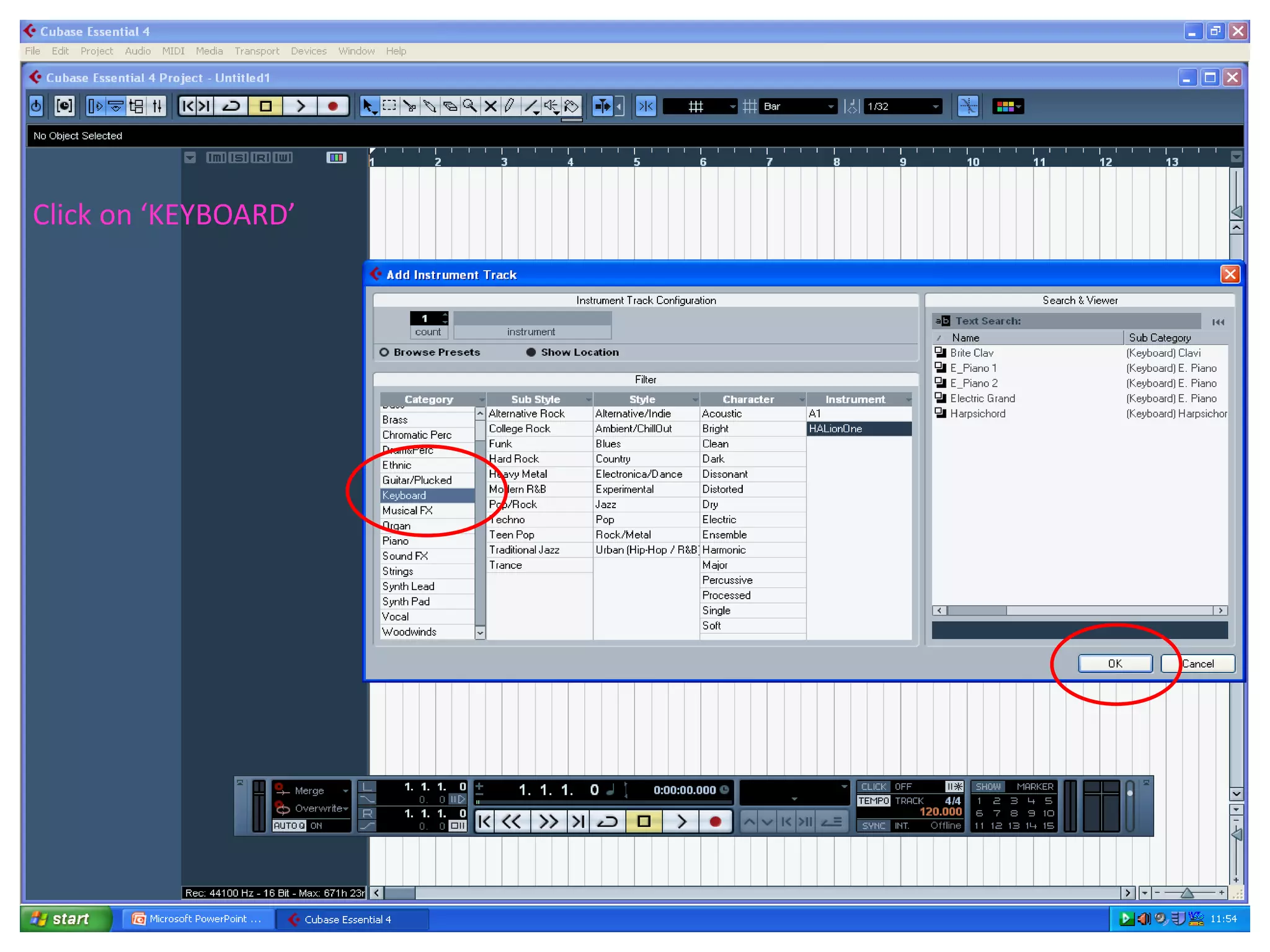 Click on ‘KEYBOARD’