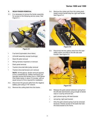 Cub cadet lt1050 deck removal sale