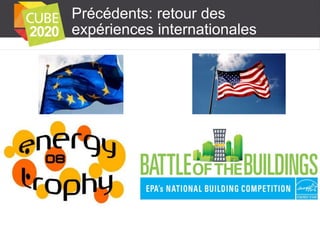 Précédents: retour des
expériences internationales

 