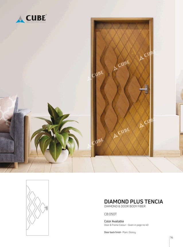 Cube Doors Catalogue Modern Waterproof FRP Fiber Bathroom Door