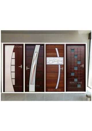Cube fiber bathroom door designs with catalogue in kerala