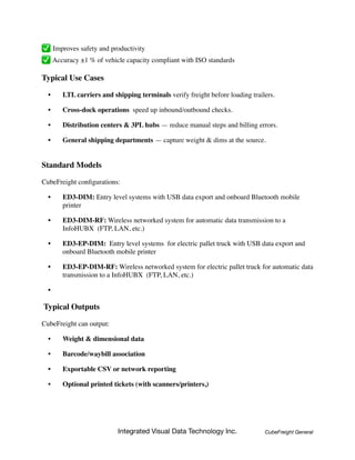 CubeFreight, Forklift Onboard Freight Weight and Dimensioning Data ...