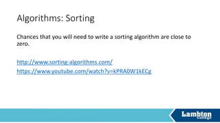 Algorithms: Binary Tree
Binary tree is a tree data structure in which each node has at most two
children, which are referred to as the left child and the right child
Algorithm: Binary Tree Maximum Path Sum
Given a binary tree, find the maximum path sum. The path may
start and end at any node in the tree.
 