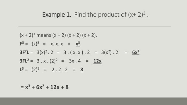 Cube of binomial | PPT