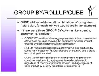 Cube rollup slides | PDF
