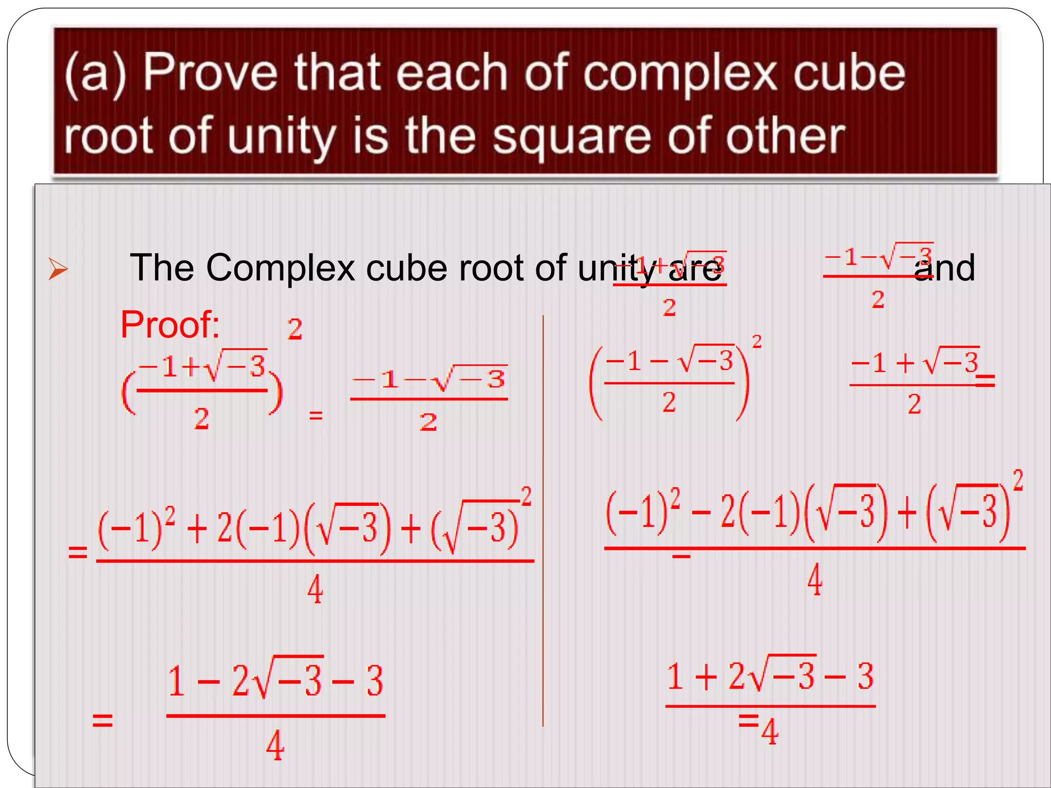 Cube root of unity | PPTX