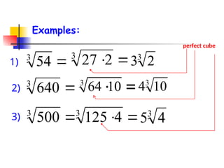 Cobe Roots Example Cube Roots.ppt find the cubes different types nof question | PPT