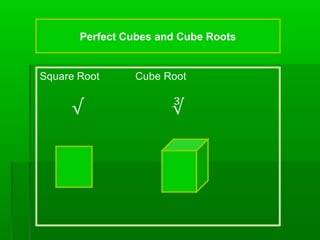 Perfect Cubes and Cube Roots

 