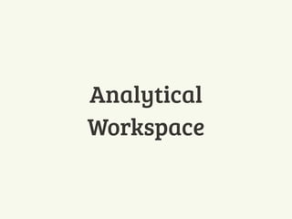 Analytical 
Workspace 
 