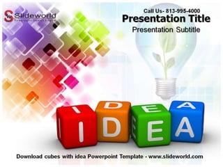Cubes with idea Powerpoint Template