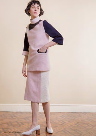 “SNOW WHITE” Total Look
with multi fabric pencil skirt and top
 