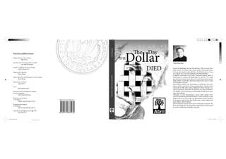 Paul Mcguire

Nuestras publicaciones

P A

U

L

M

C

G

U

I

R

E

The Day

Dollar

THE

Independencias. Doce ensayos
Hugo Neira
Garcilaso Inca de la Vega. Primer criollo
Luis Alberto Sánchez

DIED

Utopía y realidad en el Inca Garcilaso
Carlos Manuel Cox

THE DAY THE DOLLAR DIED

Vigencia de la filosofía
Mario Bunge
¿Qué es filosofar científicamente? y otros ensayos
Mario Bunge
Hacia la tercera mitad
Hugo Neira
Circo
Nilo Espinoza Haro
El proceso de la investigación científica
Un caso y glosarios
Luis Piscoya Hermoza
El proceso de la ciencia.
1. La ciencia
Miguel Ángel Rodríguez Rivas
El proceso de la ciencia.
2. El método
Miguel Ángel Rodríguez Rivas

ISBN: 978-612-4050-28-2

Paul McGuire
Nacido en Edimburgo, Escocia, Paul McGuire CMT se crió en Thornhill, Ontario. Un confeso “pop-culture junkie”, Paul decidió poner
las horas que pasaba viendo películas y la televisión para un buen
uso y seguir una carrera en la industria del entretenimiento.
A algunos comerciales de televisión y pequeños papeles allanó el
camino para un concierto de alojamiento en concurso YTV Clips,
que inició una relación de seis años con Corus Entertainment, donde
Pablo alojado y producidos numerosos espectáculos como La Zona
YTV desayuno y la zona.
Paul también trabajó como presentadora y productora de la serie
exitosa revista nacional de entretenimiento,Enow. Cuando Enow
convertido en etalk, Paul ayudó a adaptarse al nuevo formato y dirigió el espectáculo Dayto días de operación, los viajes semanales a
Los Ángeles y Nueva York hasta el más grande de Hollywood entrevistay más brillantes.
Volviendo a Corus Entertainment, Centro Pablo alojado CMT,
CMT30, Karaoke Star, Karaoke Estrella Jr. y CMT Greatest de. Como
anfitrión de One on One CMT, Paul entrevistados mayores nombres
de la música country, entre ellos Keith Urban, Carrie Underwood,
Trace Adkins y Reba McEntire.
Paul actualmente acoge la nueva serie de media hora semanario The
Show, que mantendrá a los televidentes hasta la fecha en todo el país
las cosas en Hollywood, Nashville y más allá.

Crisis de los paradigmas en el siglo XXI
Jesús Mosterín

cubierta libro dollar.indd 1

05/11/2013 11:52:58 p.m.
Negro de cuatricromía

 