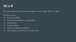 Cubing and Metrics in SQL, oh my! | PDF