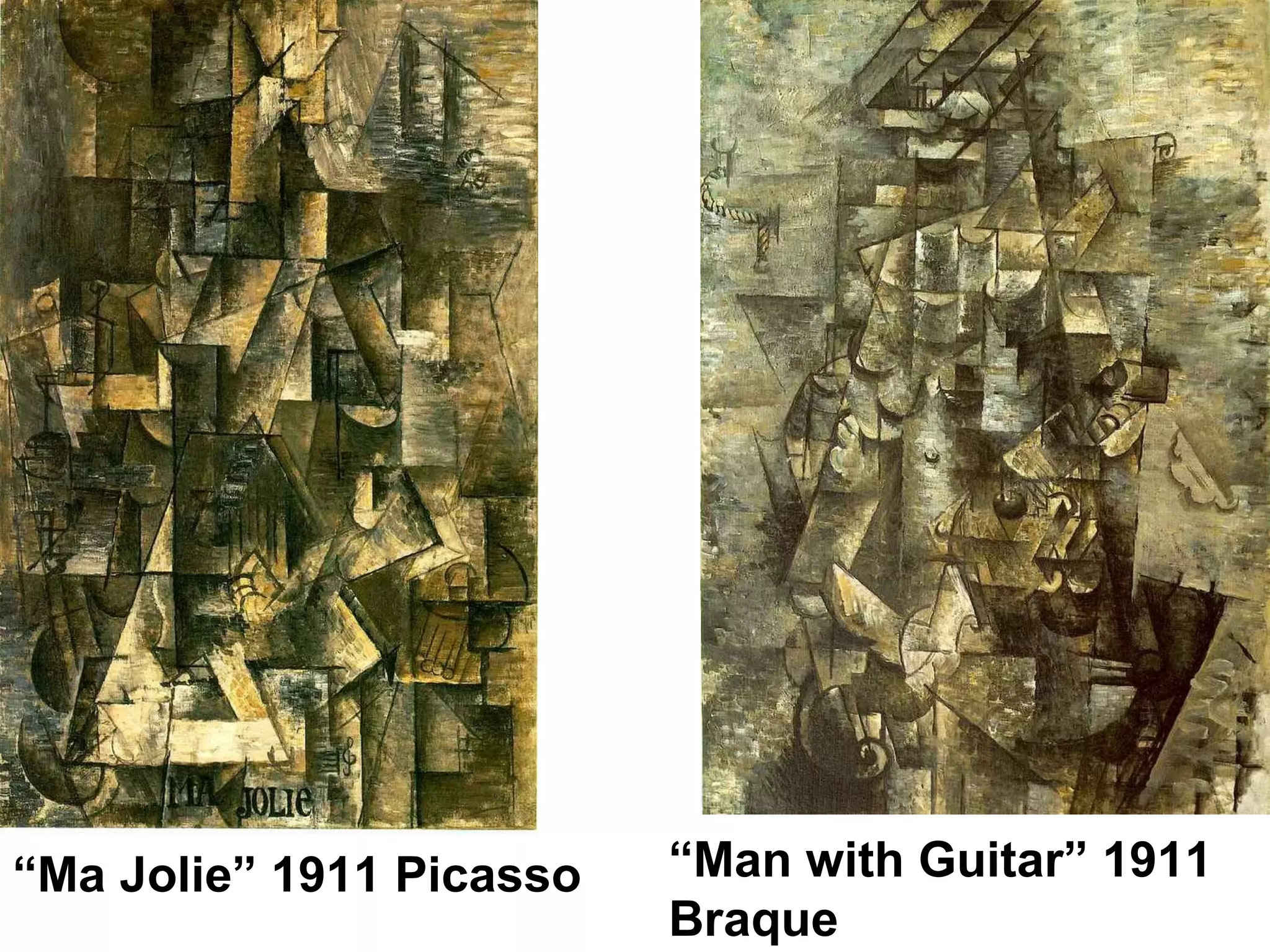 “ Man with Guitar” 1911 Braque “ Ma Jolie” 1911 Picasso 