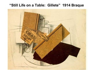 “ Still Life on a Table:  Gillete”  1914 Braque 