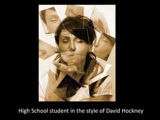High School student in the style of David Hockney
 