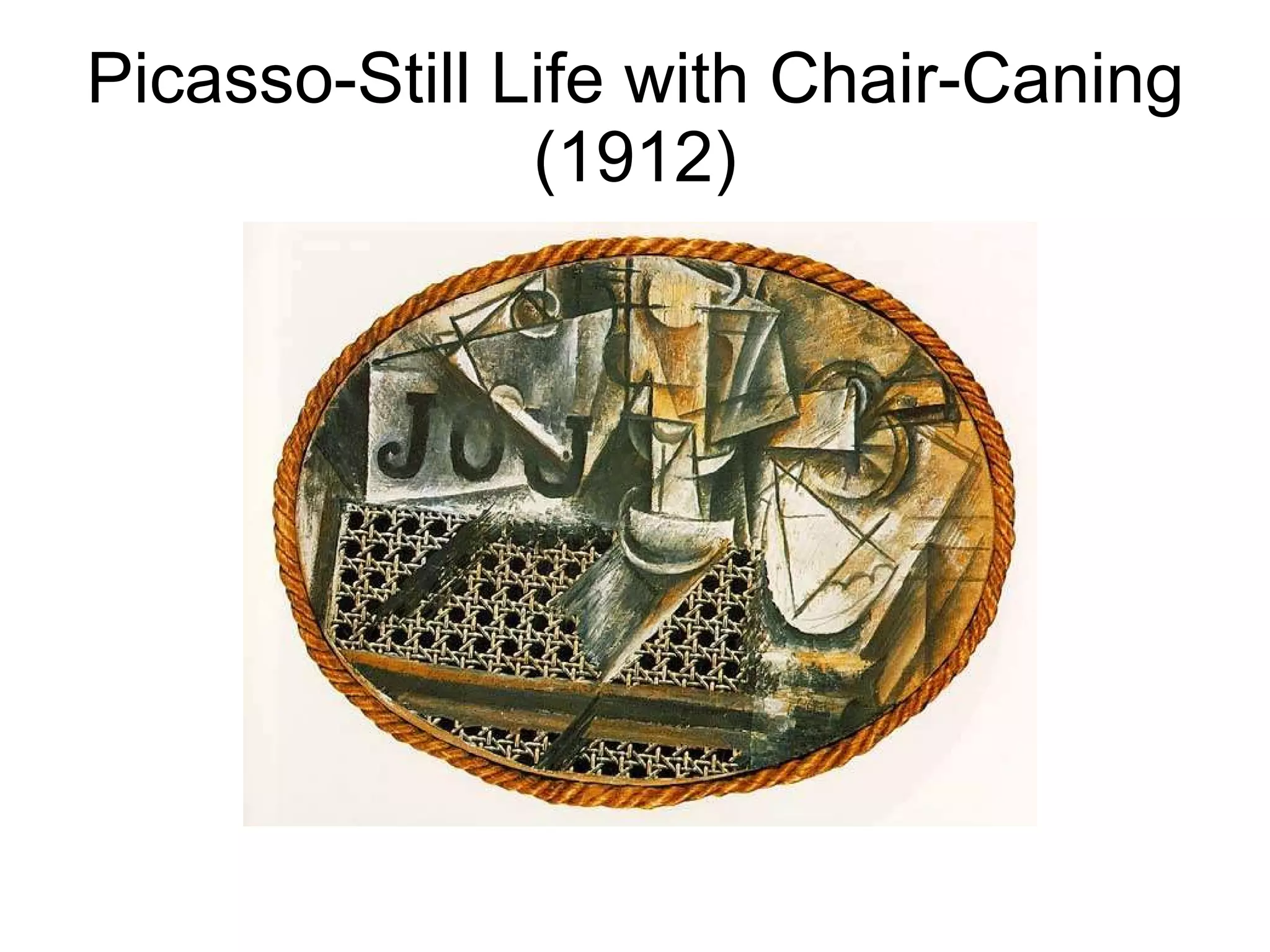 Picasso-Still Life with Chair-Caning (1912) 