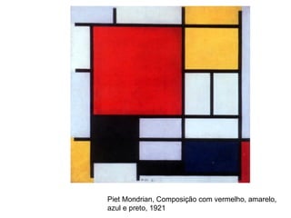 Piet Mondrian, Composição com vermelho, amarelo,
azul e preto, 1921
 