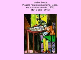 Mulher Lendo Picasso retratou uma mulher lendo,  em suas sala de arte.(1935)  (491 x 603 - 211k ) 