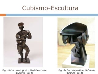 Cubismo-Escultura




Fig. 18- Jacques Lipchitz, Marinheiro com   Fig.19- Duchamp-Villon, O Cavalo
             Guitarra (1914)                        Grande (1914)
 