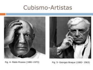 Cubismo-Artistas




Fig. 4- Pablo Picasso (1881-1973)   Fig. 5- Georges Braque (1882- 1963)
 
