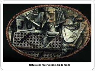 Naturaleza muerta con silla de rejilla
 