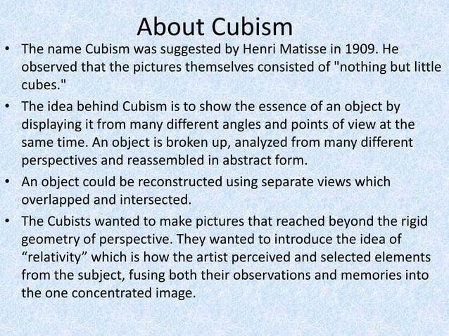 Cubism Powerpoint PPT