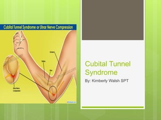 Cubital Tunnel
Syndrome
By: Kimberly Walsh SPT
 