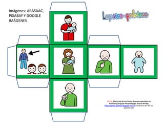 AUTOR: María José de Luis Flores. Maestra especialista en
Audición y Lenguaje-Psicopedagoga. Autora del blog
http://lapsico-goloteca.blogspot.com.es LICENCIA CC (BY-NC-SA)
MADRID 2017
Imágenes: ARASAAC,
PIXABAY Y GOOGLE
IMÁGENES
 