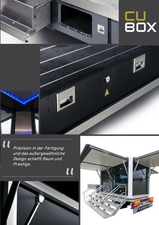 ENERGIZE YOUR PRIME SPOTS 5
www.cubox.at n office@hbt-energy.com n phone: +43 3572 44166
Präzision in der Fertigung
und das außergewöhnliche
Design schafft Raum und
Prestige.
 