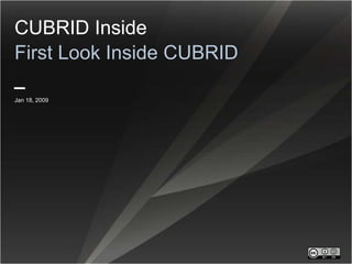 CUBRID InsideFirst Look Inside CUBRID Jan 18, 2009 